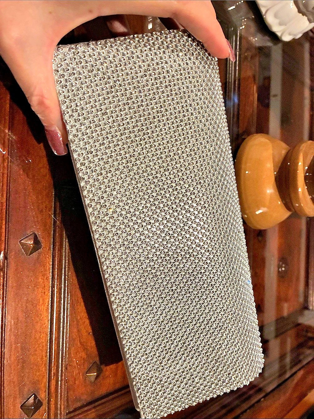 Silver Rhinestone Clutch Like New